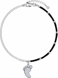 Radziszewska Jewellery Bransoletka Srebrna ze Stópką i koralikami 1