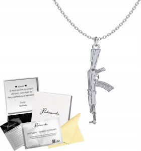 Radziszewska Jewellery Naszyjnik Srebrny KAŁASZNIKOW AK 47 Łańcuszek 925 Prezent DEDYKACJA GRATIS 1