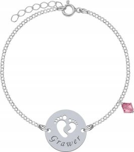 Radziszewska Jewellery BRANSOLETKA DLA CHRZESTNEJ Z GRAWEREM IMIĘ DZIECKA SREBRO 925 PREZENT 1