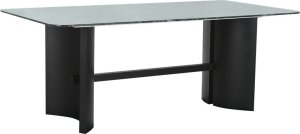 Bigbuy Home Stoły do Jadalni Home ESPRIT Czarny Kolor Zielony Metal szkło hartowane 200 x 100 x 76 cm 1