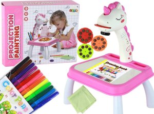 LeanToys Projektor Do Rysowania Jednorożec Pisaki Wkładki Różowy 3