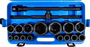 Forcekraft Zestaw narzędzi udarowych 26el. 3/4" (17-50mm) i 1" (55-65mm) (6-kątnych) 3