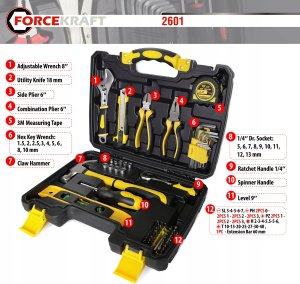 Zestaw narzędzi Forcekraft ZESTAW NARZĘDZIOWY 60EL NASADKI BITY SZ CZYPCE 3