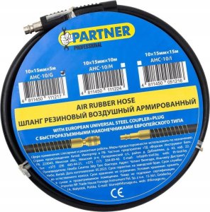 Partner Wąż gumowy pneumatyczny zbrojony 10mm x 5m z szybkozłączkami 1