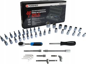 Forsage Zestaw kluczy nasadowych 1/4" 46el. (6-kątnych) (4-14mm) 1
