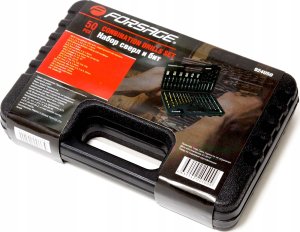 Zestaw narzędzi Forsage ZESTAW WIERTEŁ, BITÓW, WIERTŁA, NASADKI BITY 50 EL 6