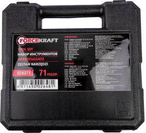 Zestaw narzędzi Forcekraft Zestaw narzędzi 71el. - nasadki (4-10mm), bity, wiertła 11