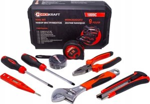 Zestaw narzędzi Forcekraft Zestaw narzędziowy 9 el. Kombinerki wkr ętaki młotek 3