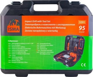 Wiertarka Isma Zestaw wiertarka udarowa 750W wiertła bity walizka 95el 7