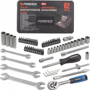 Zestaw narzędzi Forsage Zestaw narzędzi 62 el. 1/4" 6-kątnych 3