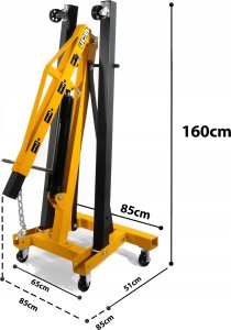 JCB Żuraw warsztatowy 2t hydrauliczny składany podnośnik do silników (długość wysięgnika: 365-1930mm) 11