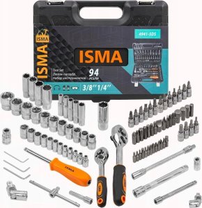 Zestaw narzędzi Isma Zestaw narzędzi 94el. 1/4" i 3/8" (6-kątnych) (4-22mm) 2