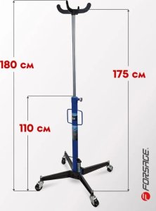 Forsage Podnośnik hydrauliczny do skrzyń biegów 0,5t (h min: 110cm, h max: 185cm) 2