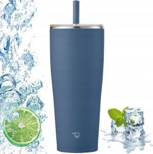 ZOJIRUSHI Kubek termiczny z słomką na podróże ZOJIRUSHI SX-HA89H-AM 890 ml Granatowy 1