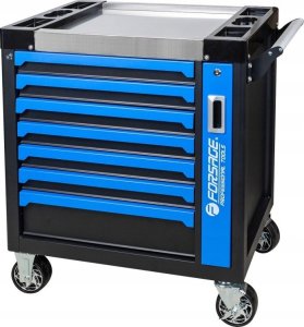 Wózek narzędziowy Forsage Szafka narzędziowa (7 szuflad, dodatkowa szuflada boczna, metalowy blat, wym.: 900x800x460mm) 2