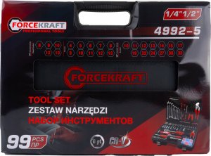 Zestaw narzędzi Forcekraft Zestaw narzędzi 99el. 1/4", 1/2" (6-kątnych) 13