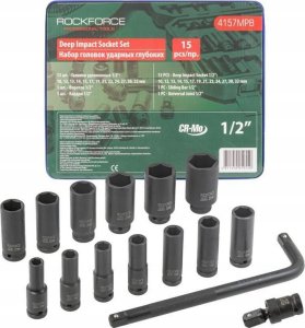Forcekraft Zestaw nasadek udarowych  1/2" 15el. (6-kątnych) 6