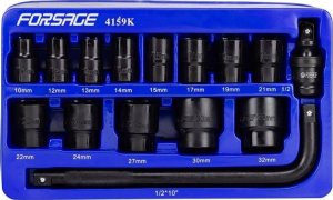 Forsage Zestaw nasadek udarowych 1/2" 15el. (6-kątnych) (10-32mm) 3