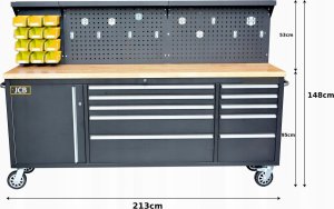 JCB Stół warsztatowy metalowy przenośny 2
