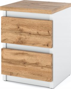 Stiv-Meble SZAFKA NOCNA BIAŁA DĄB WOTAN 30 CM 2 SZUFLADY STOLIK RTV DO SYPIALNI LOFT 1