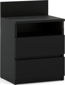 Stiv-Meble Szafka Nocna Czarna Stolik Nocny 40CM 2 Szuflady Półka Meble Do Sypialni 1