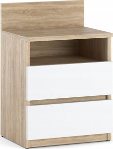 Stiv-Meble Szafka Nocna Stolik Nocny Dąb Sonoma Biała 40CM 2S Półka Meble Do Sypialni 1