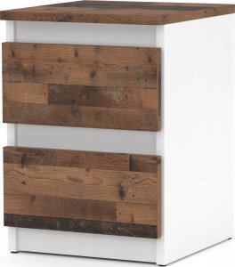 Stiv-Meble Szafka Nocna Biała Vintage 30CM 2 Szuflady Stolik Nocny Nakastlik Sypialnia 1