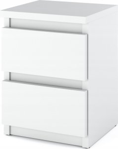 Topeshop szafka nocna biała loft 30 cm, stolik nocny, nakastlik 2 szuflady wąska 1