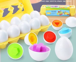 Norimpex Układanka Jajka Dopasuj kształt do zabawy SORTER klocki 2