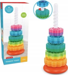 Gazelo Piramida obrotowa wieża sorter układanka tęczowa 35,6cm 6el. 1