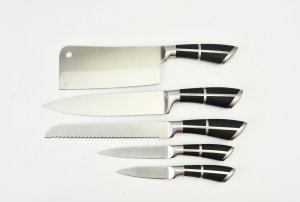Elitehoff ZESTAW 9 ELEM. NOŻY KUCHENNYCH W STOJAKU Z OSTRZAŁKĄ I NOŻYCAMI E-6263 6