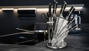 Elitehoff ZESTAW 9 ELEM. NOŻY KUCHENNYCH W STOJAKU Z OSTRZAŁKĄ I NOŻYCAMI E-6265 12