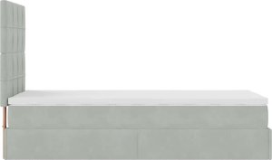 vidaXL Rama łóżka otomana z materacami, szara, 100x200 cm, aksamit 7