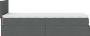 vidaXL Rama łóżka otomana z materacem, szara, 100x200 cm, tkanina 8