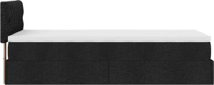 vidaXL vidaXL Rama łóżka otomana z materacem, czarna, 90x190 cm, tkanina 8