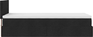 vidaXL vidaXL Rama łóżka otomana z materacem, czarna, 90x200 cm, tkanina 8