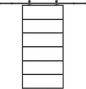 vidaXL vidaXL Drzwi przesuwne z osprzętem, 102x205 cm, szkło ESG i aluminium 1