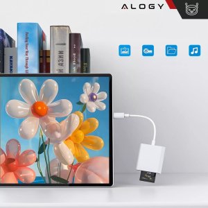 Alogy Czytnik kart pamięci Alogy SD Micro Card Reader do iPhone iPad adapter przejściówka Lightning 3
