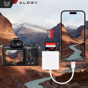 Alogy Czytnik kart pamięci Alogy SD Micro Card Reader do iPhone iPad adapter przejściówka Lightning 5