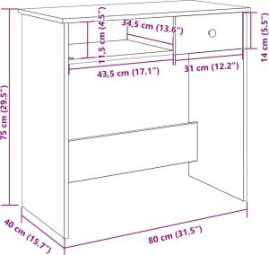Biurko vidaXL Białe 80 cm x 40 cm 10