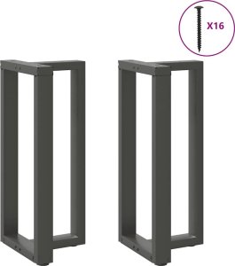 vidaXL Nogi do stołu barowego, 2 szt., antracyt, 40x35x(90-91)cm, stal 1