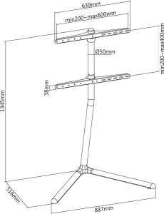 Nedis Nedis TVSM5250BK uchwyt do telewizorów 177,8 cm (70") Czarny 17