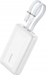 Anker Anker Power Bank (10K,30W, Built-In USB-C+Lightning Cable), White | Anker 1