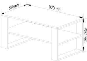 Fabryka Mebli Akord STOLIK KAWOWY ROCKFORD DĄB ARTISAN / CZARNY 6