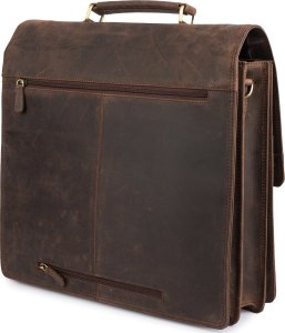 Beltimore Skórzana aktówka męska elegancka teczka na dokumenty brązowa skóra nubuk Beltimore J22 5