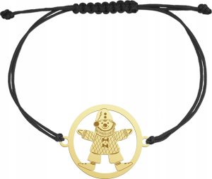 Radziszewska Jewellery Bransoletka Złota z Pajacykiem Sznurek Biżuteria Prezent Srebro 925 GRAWER 1