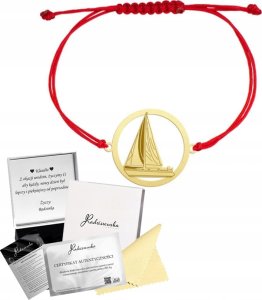 Radziszewska Jewellery Bransoletka Złota Żaglówka Żeglarstwo 925 Prezent Biżuteria Sznurek GRAWER 1