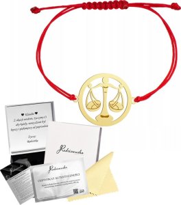 Radziszewska Jewellery Bransoletka Złota Znak Zodiaku Waga 925 Sznurek Prezent GRAWER GRATIS 1