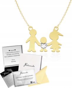 Radziszewska Jewellery Naszyjnik Złoty Rodzina Rodzice Syn 925 Kryształ Prezent DEDYKACJA GRATIS 1