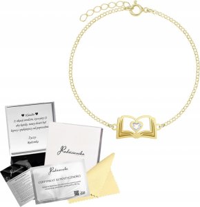 MEJK Jewellery Bransoletka Złota Książka Łańcuszek SREBRO 925 Prezent Biżuteria DEDYKACJA 1